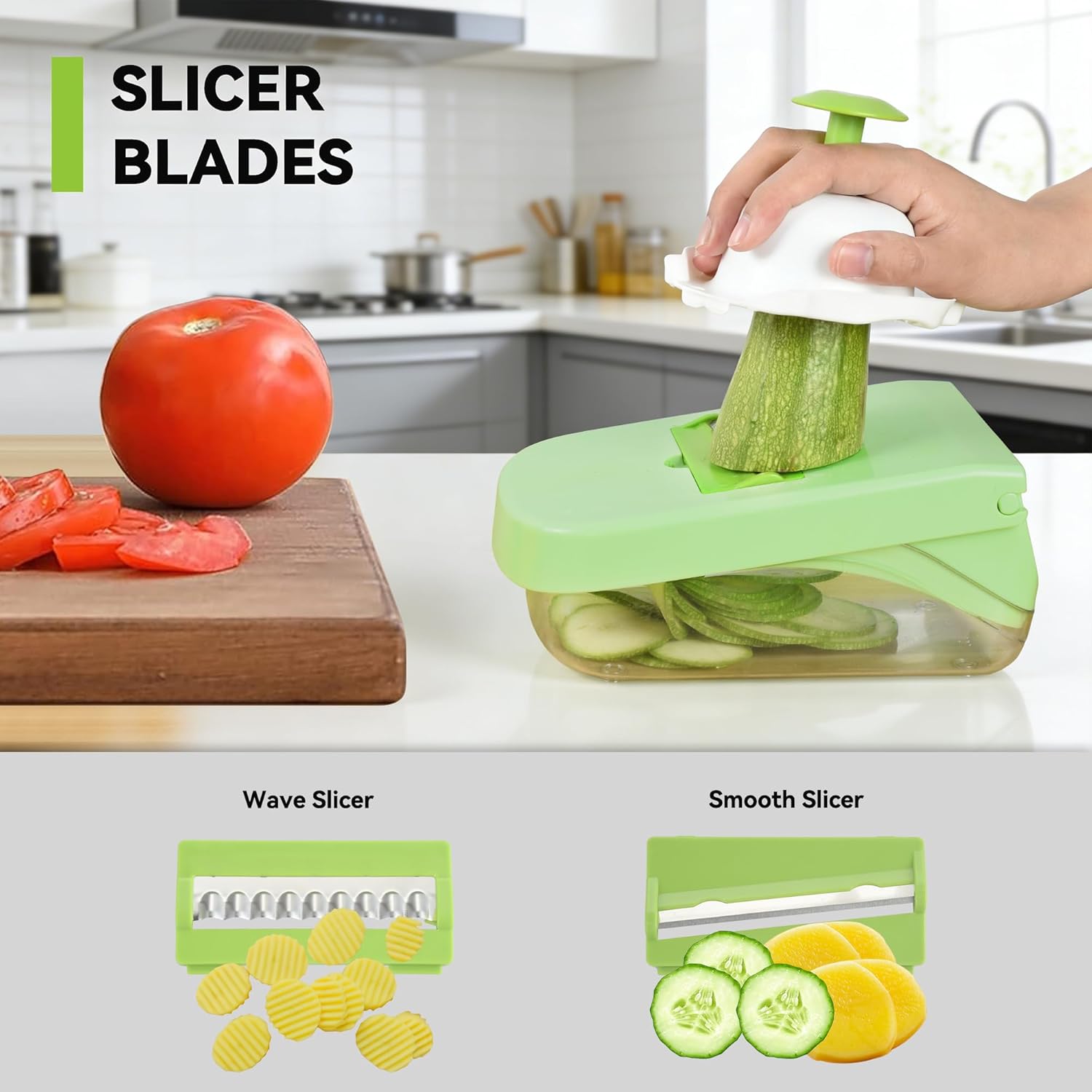 Coupe-légumes multifonction – 14 en 1 – manuel, coupe cubes, bâtonnets, tranches