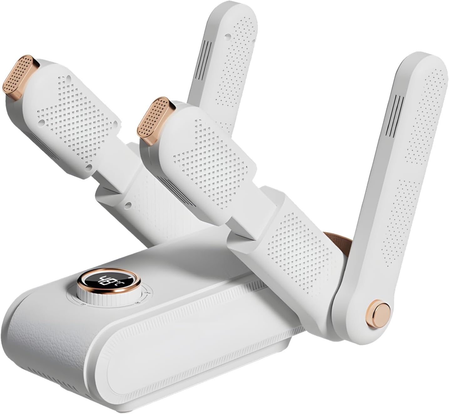 Sèche-chaussures électrique 4 bras, arrêt programmé, stérilisation, 33x24x27cm