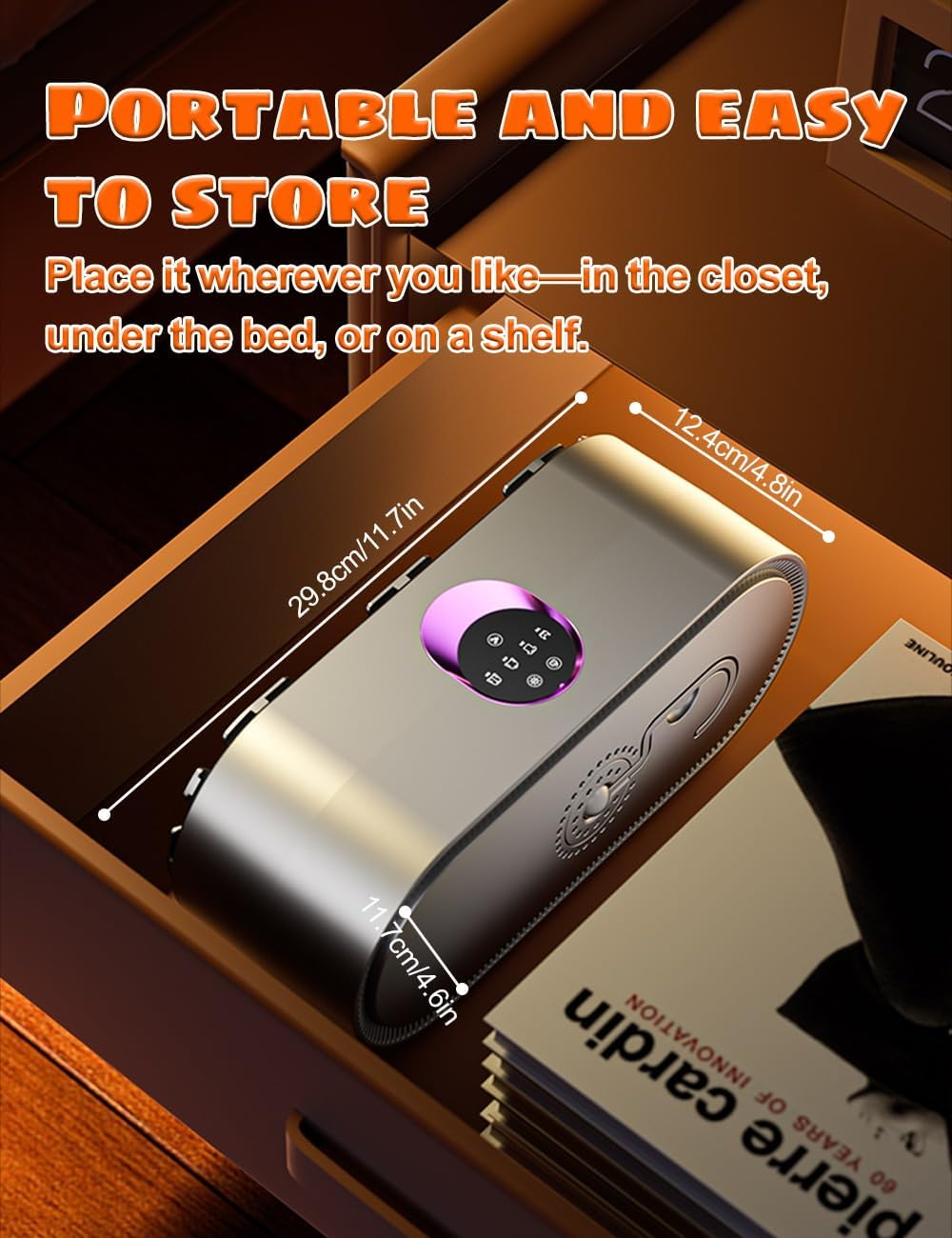 Mini sèche-linge pliable, compact, minuterie auto, portable, gris