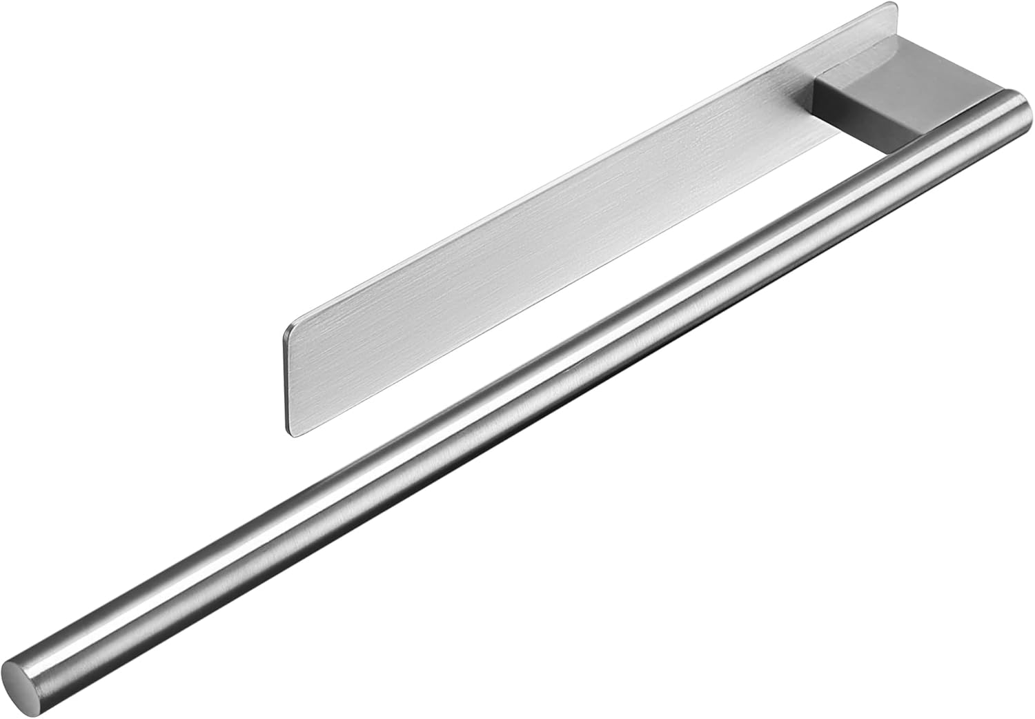 Porte-serviettes mural - inox 304, adhésif, 1 bras, argent brossé, salle de bain/cuisine