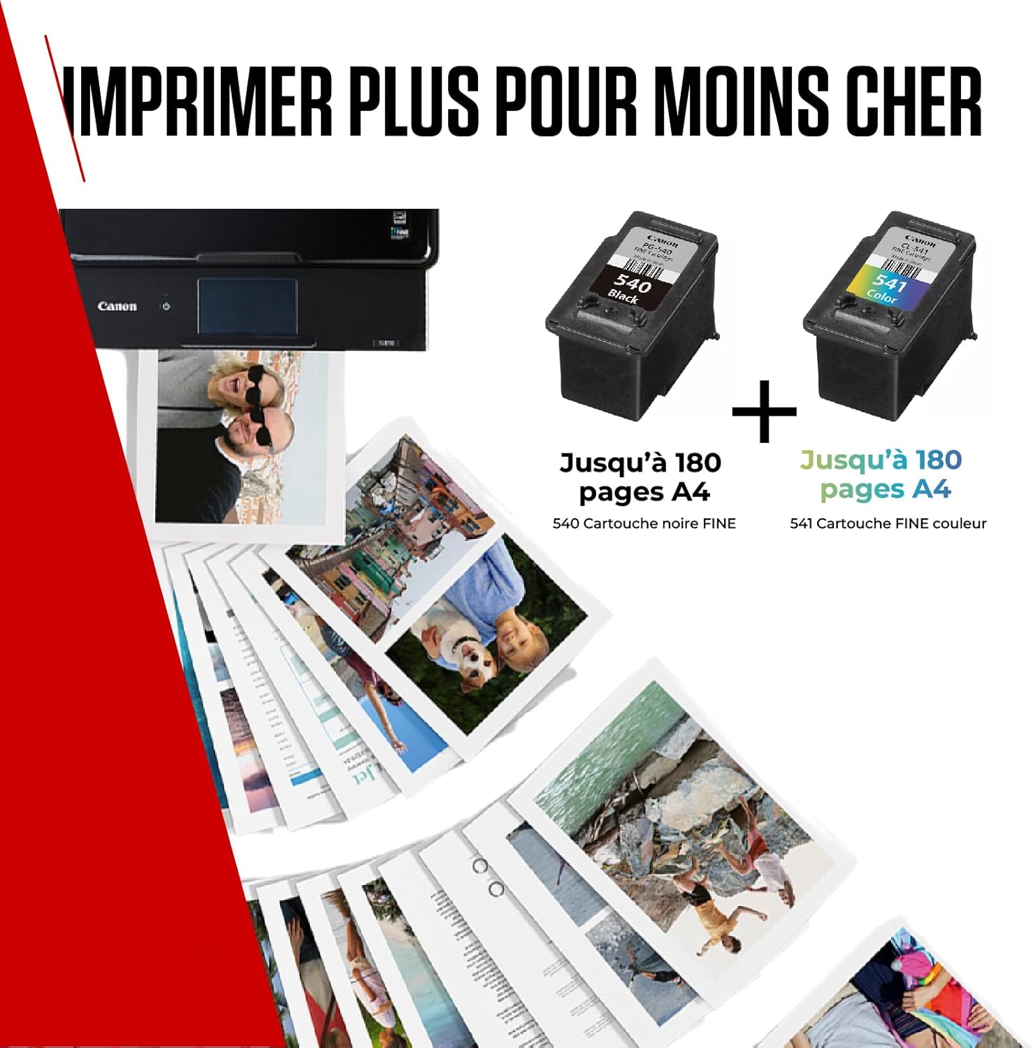 Canon - Pack encre & papier photo - 4x6 pouces - 2 cartouches, 50 feuilles - PG-540/CL-541