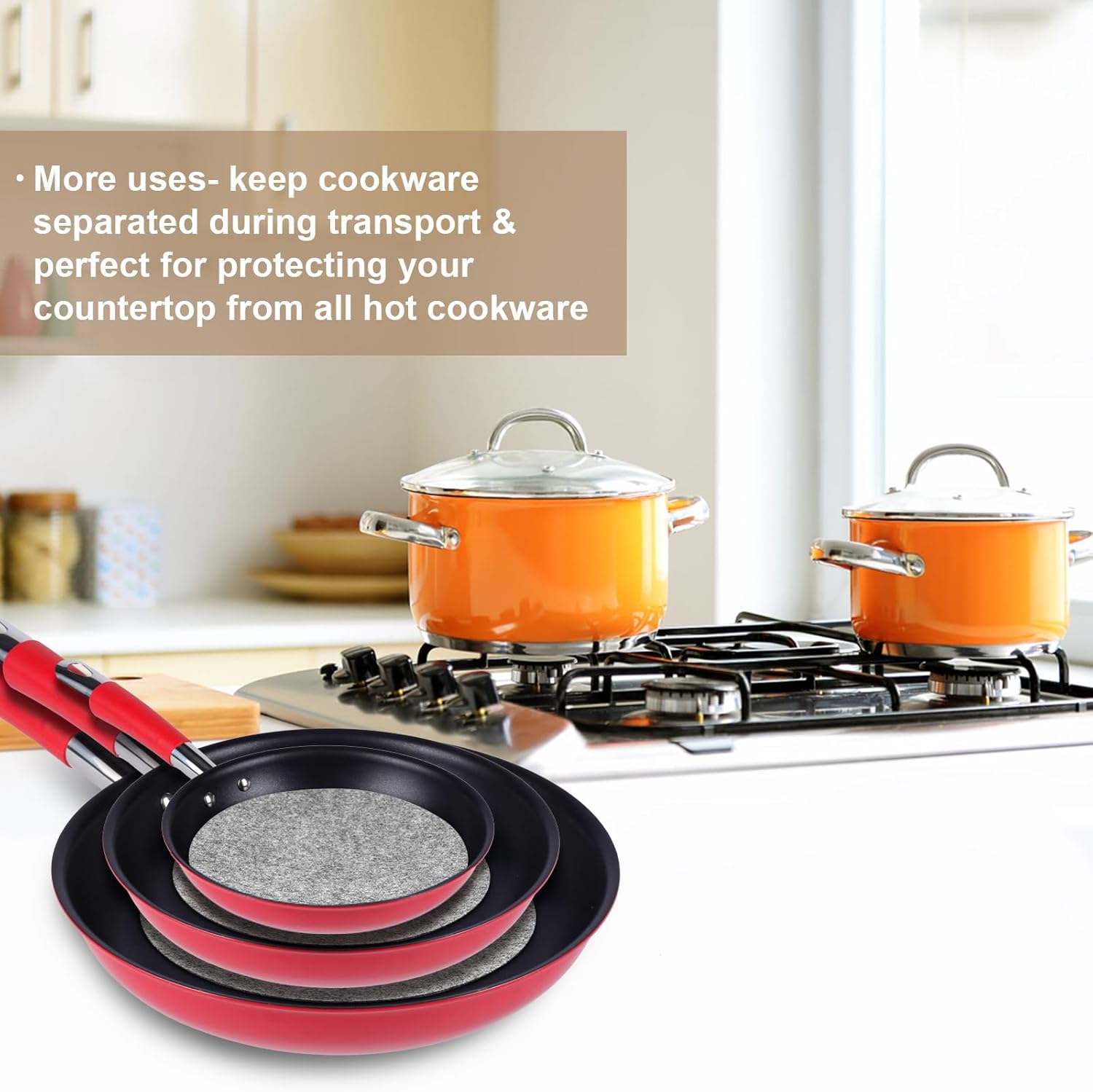 flintronic - Protège-casseroles 4 pièces 19,1cm - Protection anti-rayures