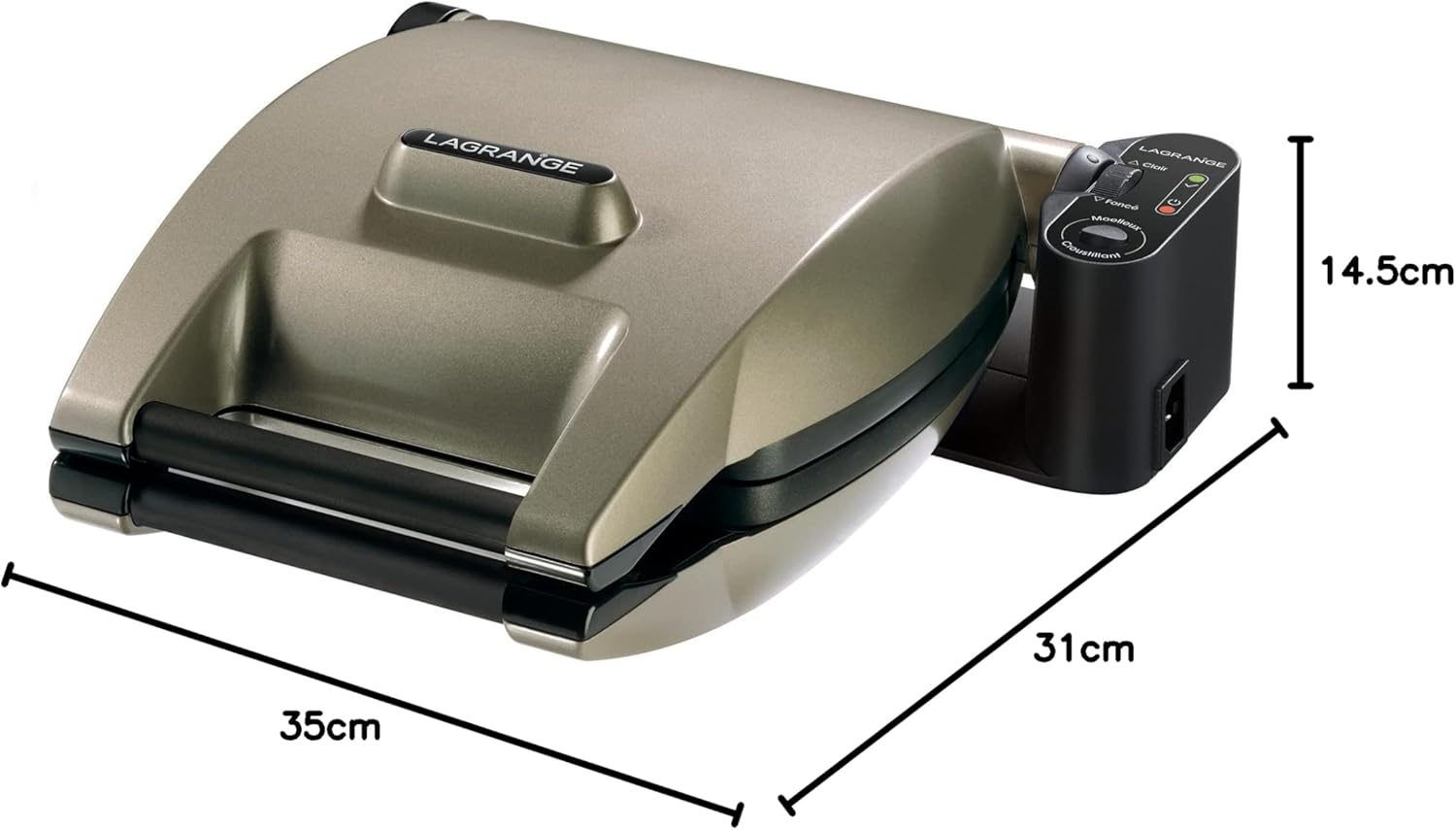 Lagrange - Gaufrier Premium - 1200W, plaques amovibles, cuisson personnalisée, 019422