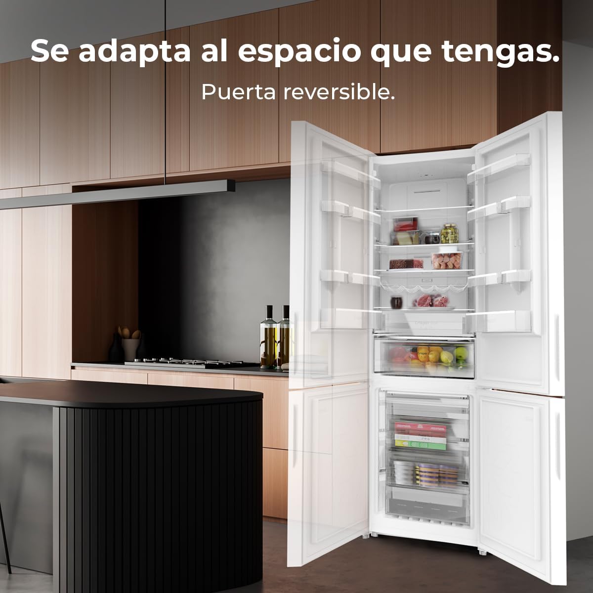 Cecotec - Bolero CoolMarket Combi 356 - 200x60 cm - verre, No Frost, faible conso - 356 White Glass D.