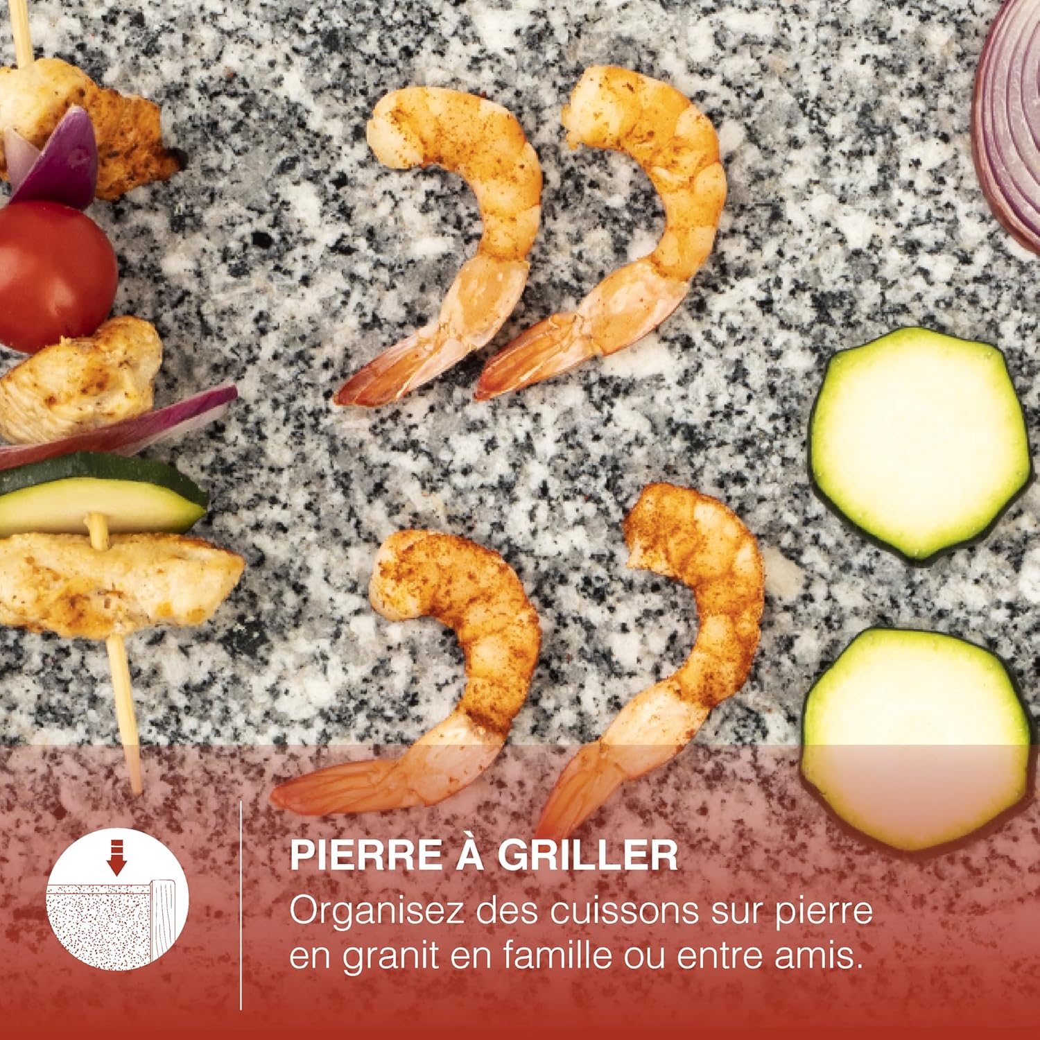 H.Koenig - raclette multifonction 6 personnes, pierre granit, bois, fondue, 900W, WOD6