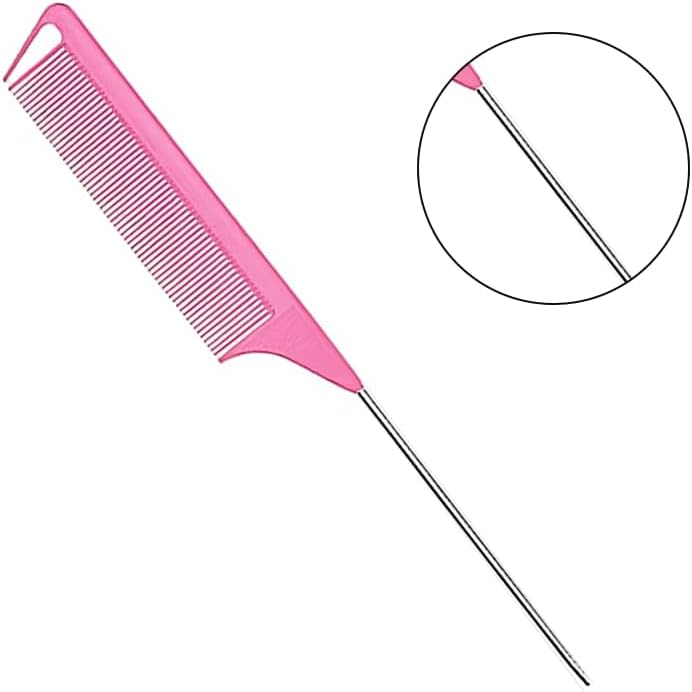 Peignes à cheveux - double bord rose - lot de 3 - usage maison coiffeur