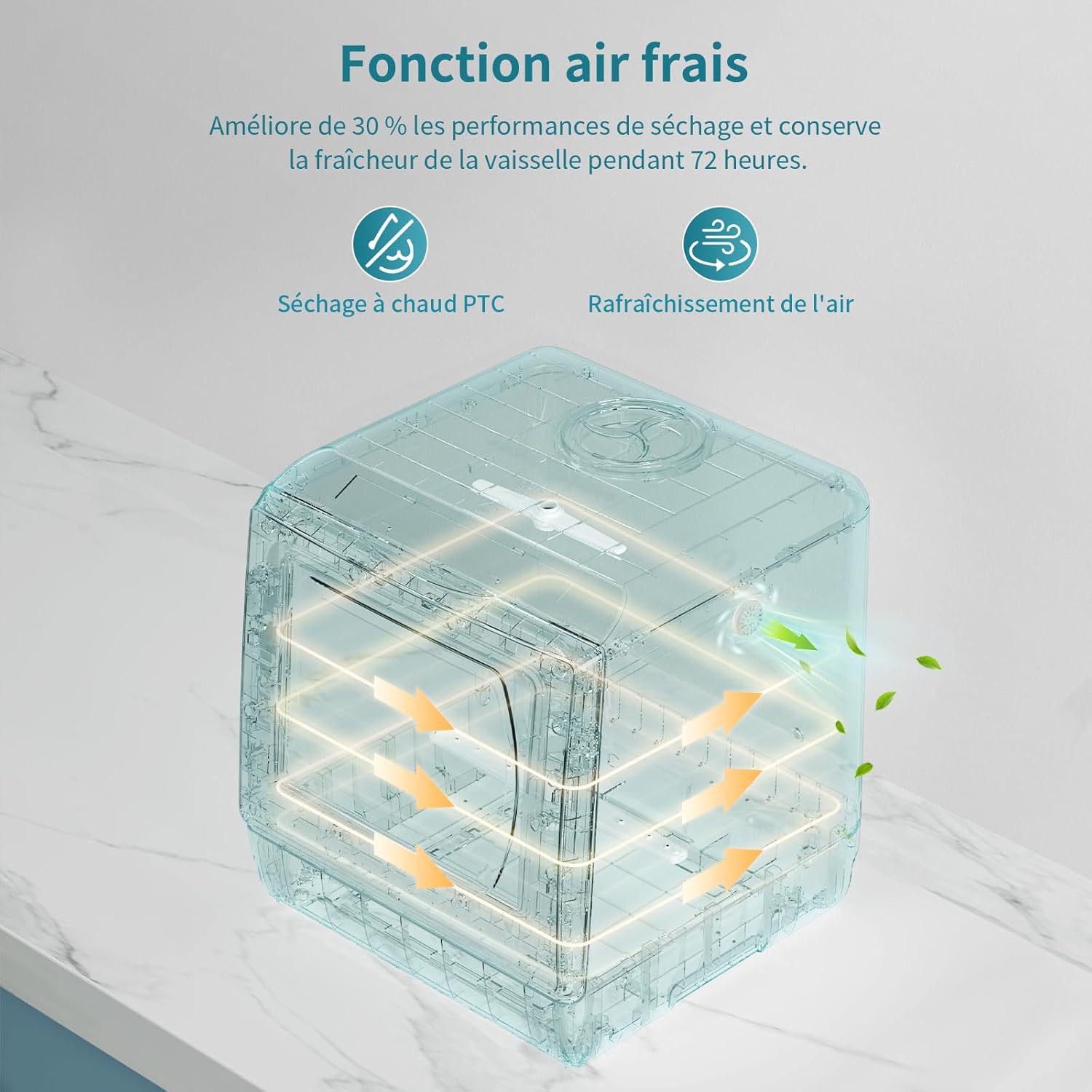 AIRMSEN - Mini lave-vaisselle comptoir, 5L, 6 programmes, écran LED