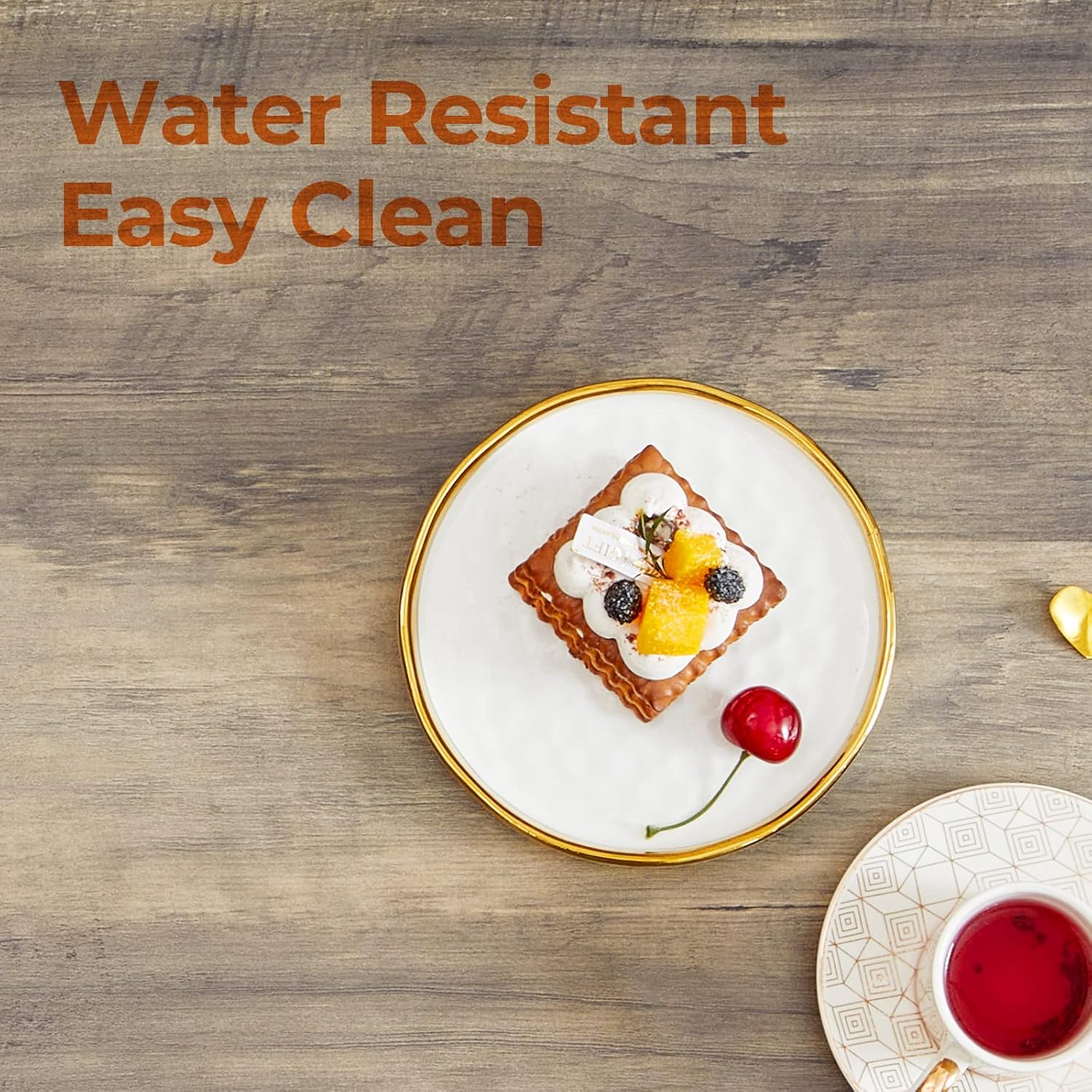 GreenForest - Table basse 2 niveaux, pieds métal, design plateau, 100x50 cm