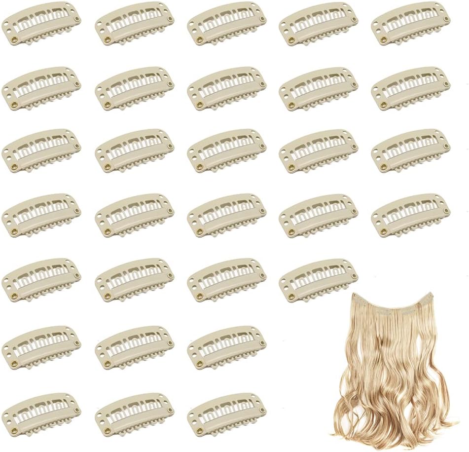 Dreamlover - pinces à perruque métal, blanc cassé, lot de 30, fixation sécurisée