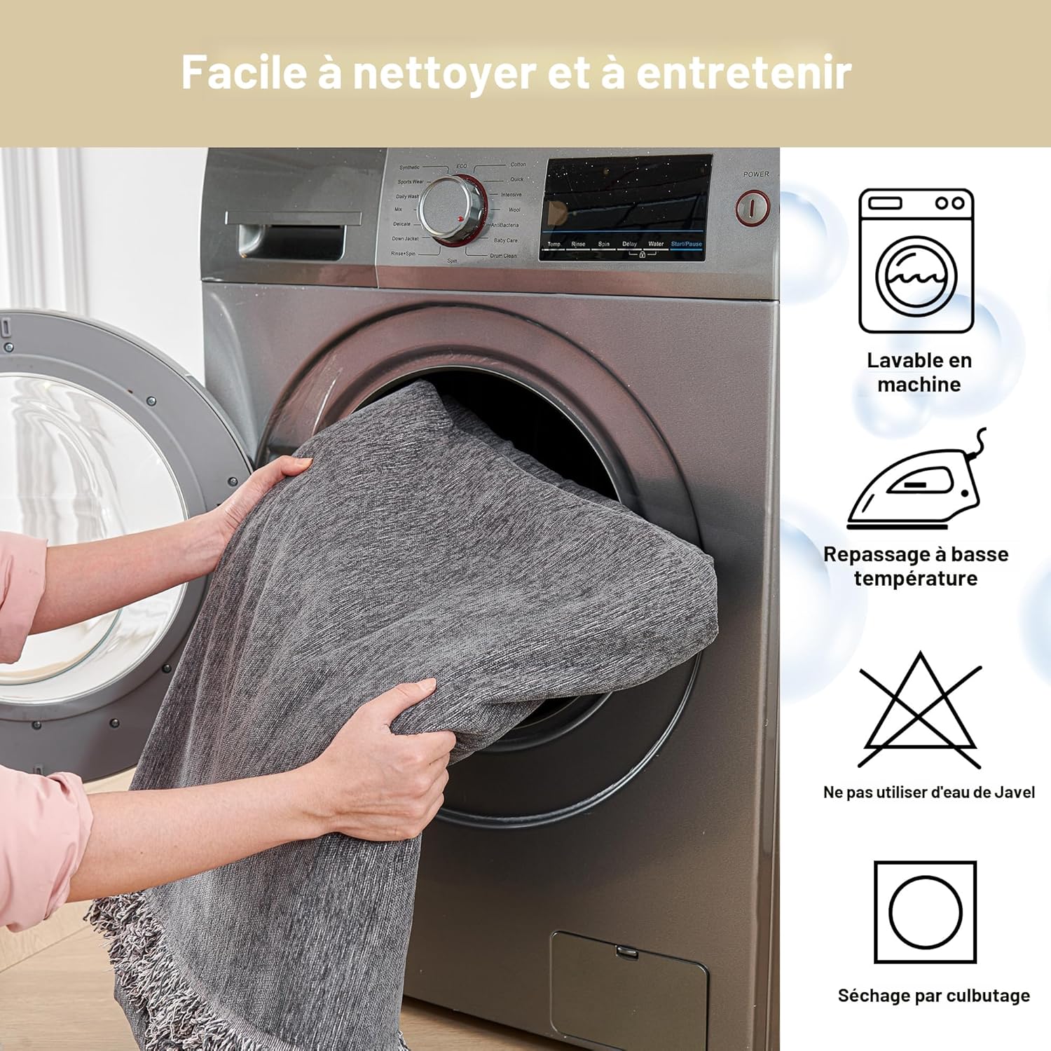 MYSKY HOME - protection canapé - 230x340 cm - anti-rayures, animaux, gris foncé