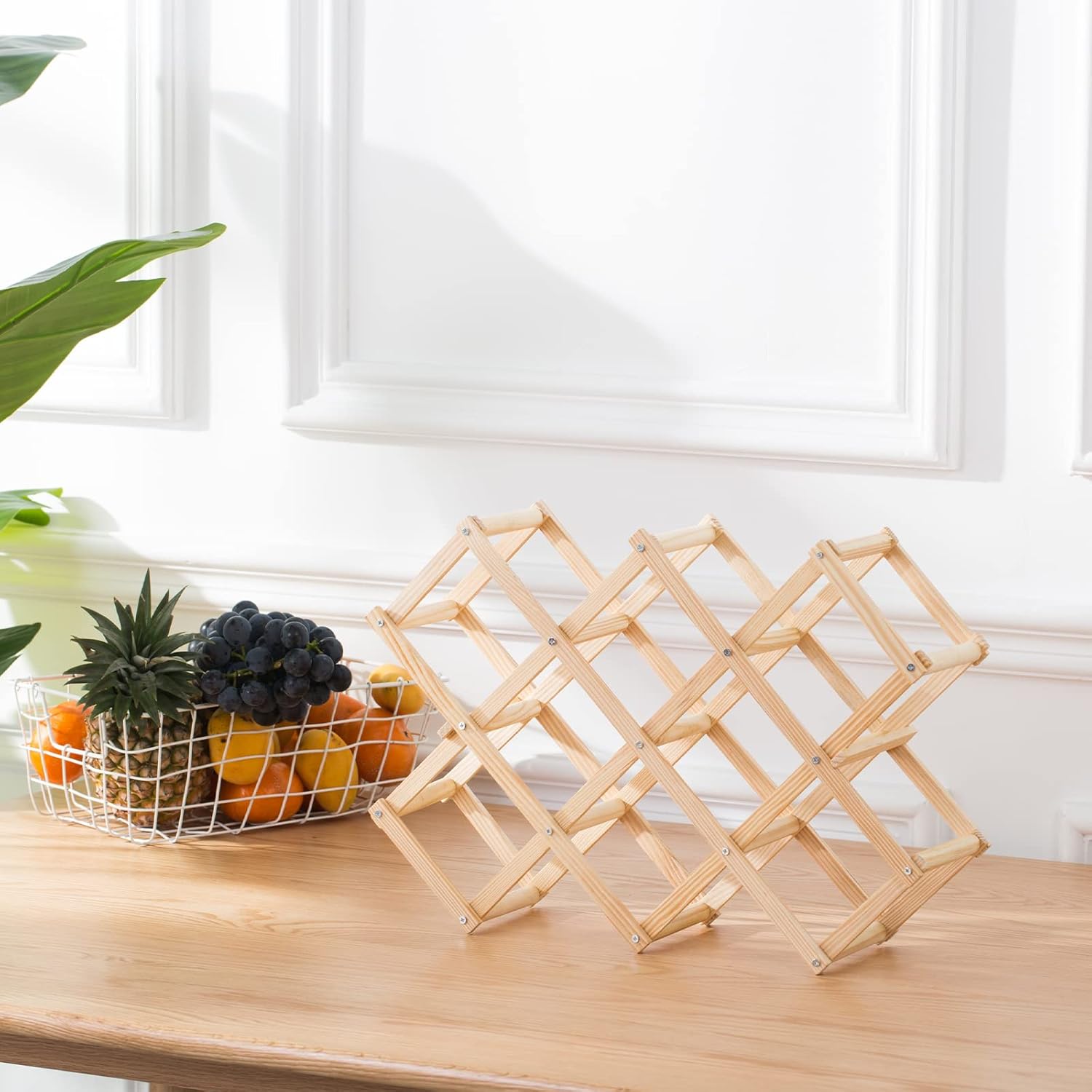 Newaner - casier à vin artisanal 10 bouteilles 45x12.5x31cm 3 niveaux