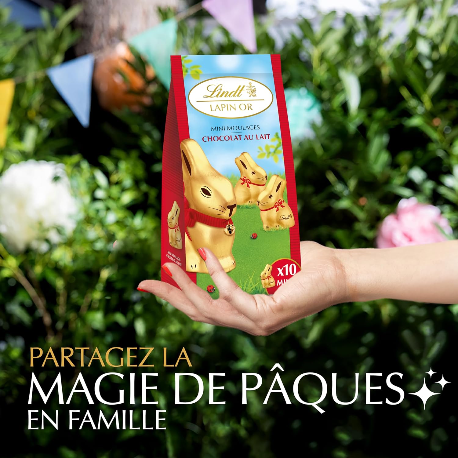 Lindt - Mini-Moulages Lapin Or - 120g - Chocolat au lait, spécial Pâques