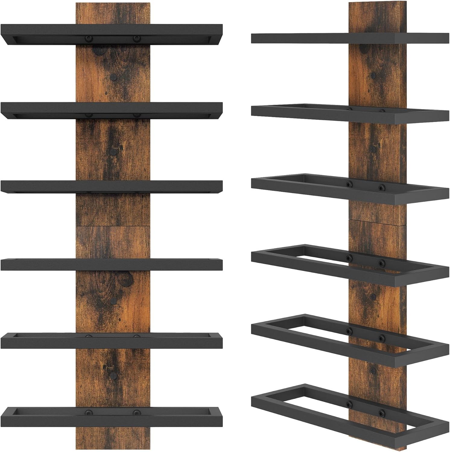 FAVOOSTY - étagère à vin murale - 6 niveaux métal - rangement bouteilles compact élégant