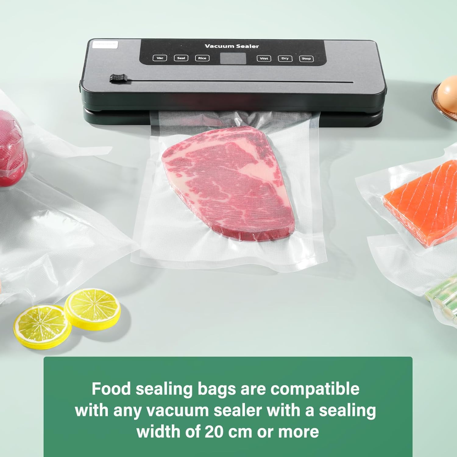 Oderra - sacs sous vide alimentaire - 20x30 cm - lot de 100, compatibilité universelle