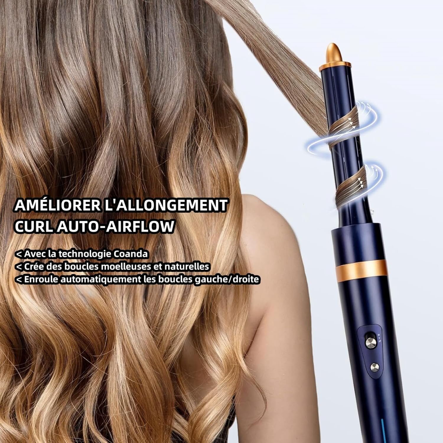 Brosse soufflante 6-en-1, ions, haute vitesse, séchage, bouclage