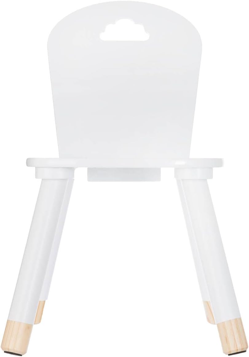 Atmosphera - Chaise enfant Douceur, blanche, confortable et solide