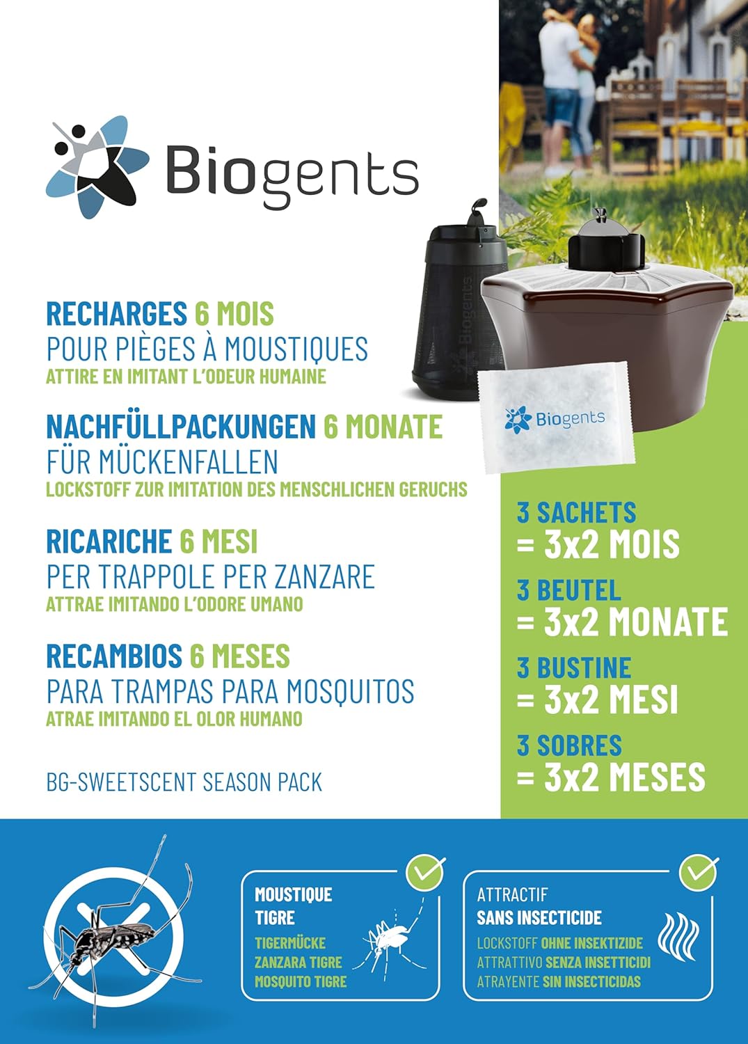 Biogents - recharge attractif moustiques - 6 mois - BG-SWEETSCENTX3
