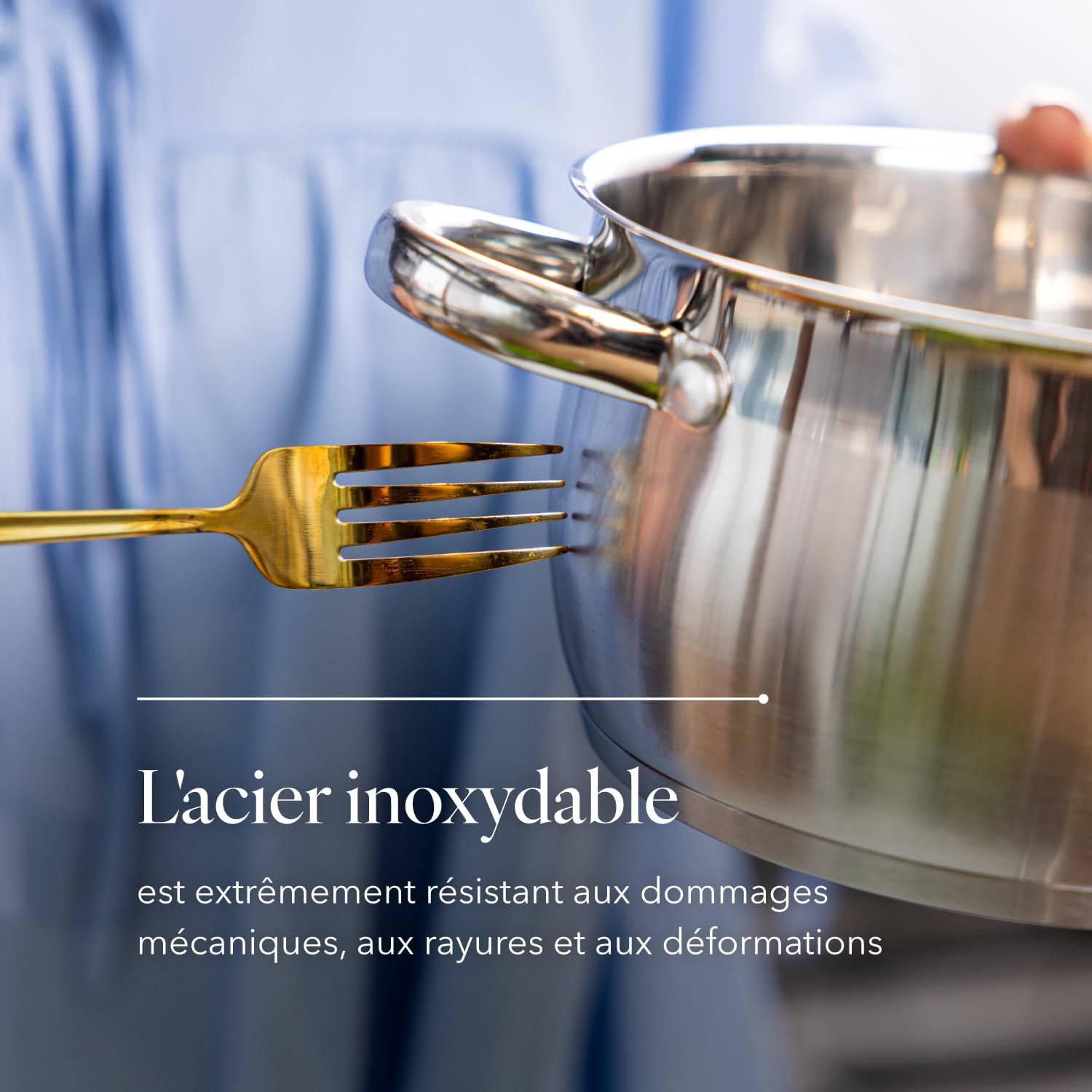 FLORINA - Faitout Oliver 24 cm, inox 6L, couvercle verre, induction