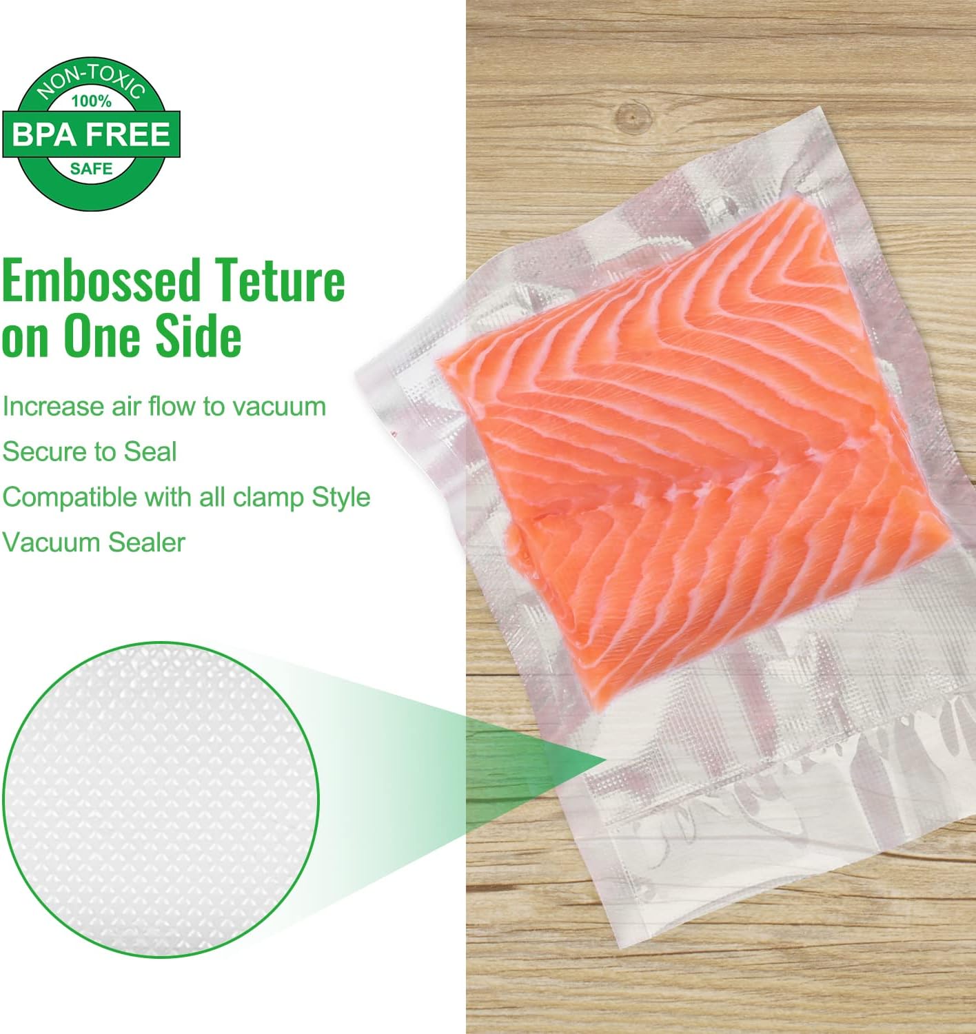 Rouleau sous vide alimentaire – 3 tailles 28/25/20x300cm – sans BPA, compatible toutes machines