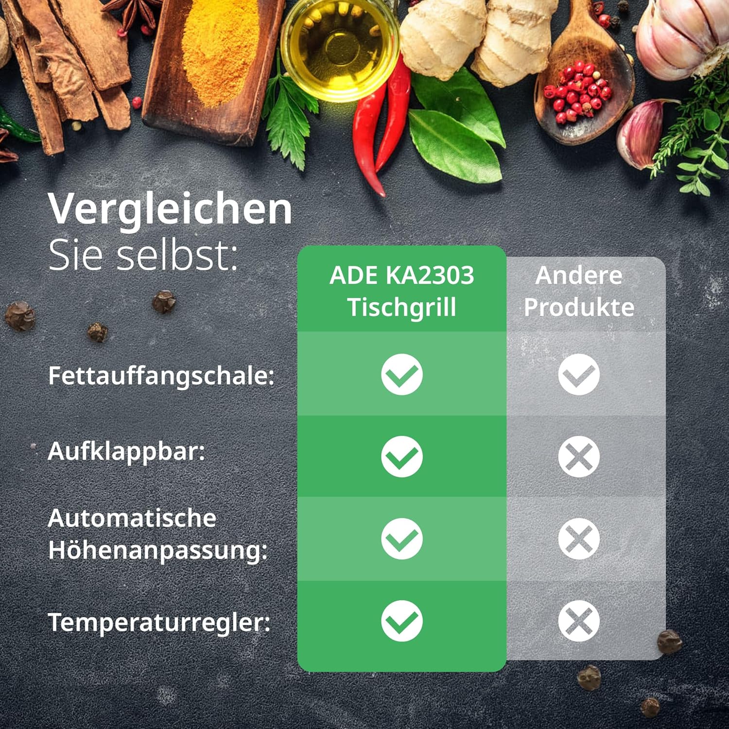 ADE - Barbecue électrique 3 en 1 XXL, plaques antiadhésives, 2.000 W