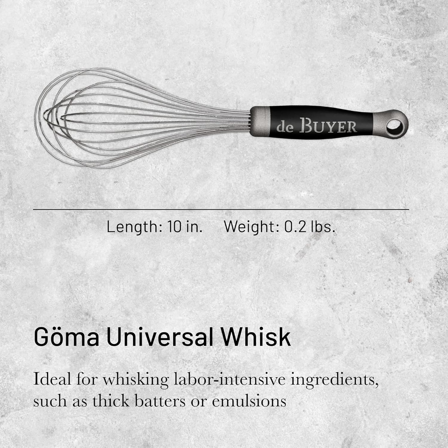 De Buyer - fouet professionnel inox - 26 cm - poignée ergonomique