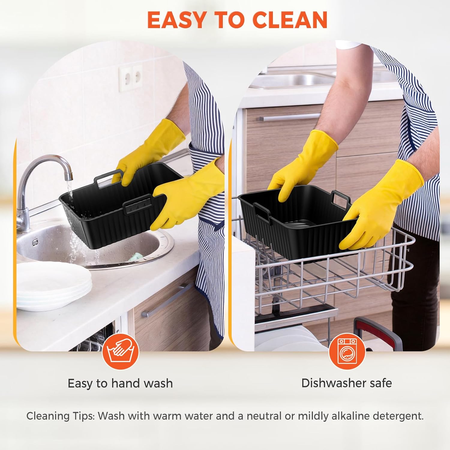 Diboniur - Accessoires friteuse silicone - 7,6L-9,5L - Lot de 2, réutilisable, lave-vaisselle