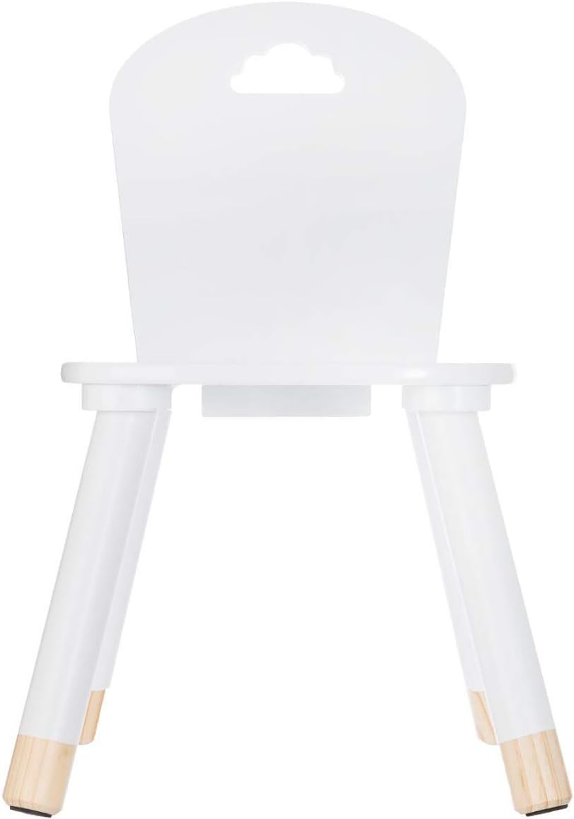 Atmosphera - Chaise enfant Douceur, blanche, confortable et solide