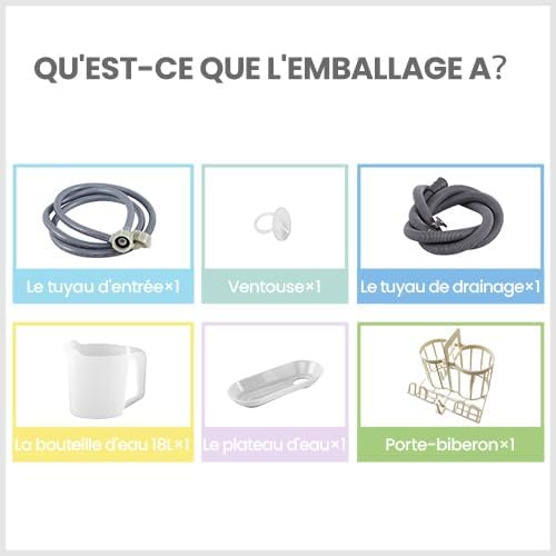 COMFEE' - Lave-vaisselle compact 3 couverts, 7 programmes, écran LED, démarrage différé - CDWMT305WD