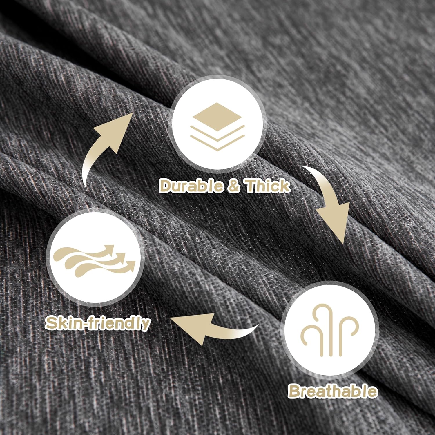 MYSKY HOME - protection canapé - 230x340 cm - anti-rayures, animaux, gris foncé