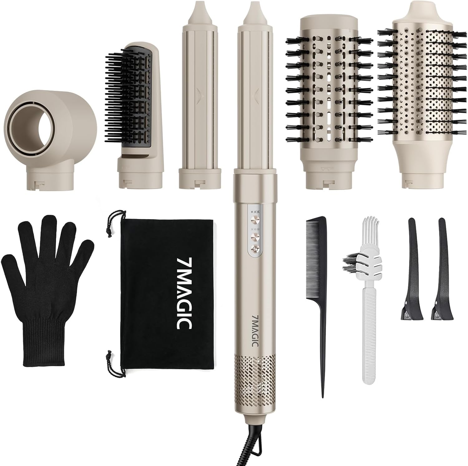 7MAGIC - Air Styler 6 en 1 - compact - sèche/ionique/boucle/lisse coiffage, 7MAGIC