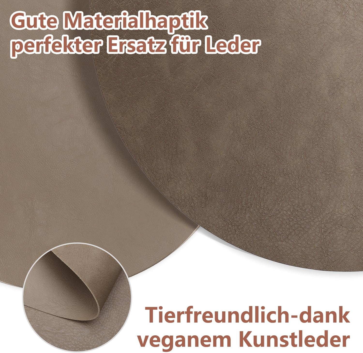 Set de table - lot de 6 double face PU, antidérapants 36x36cm, marron