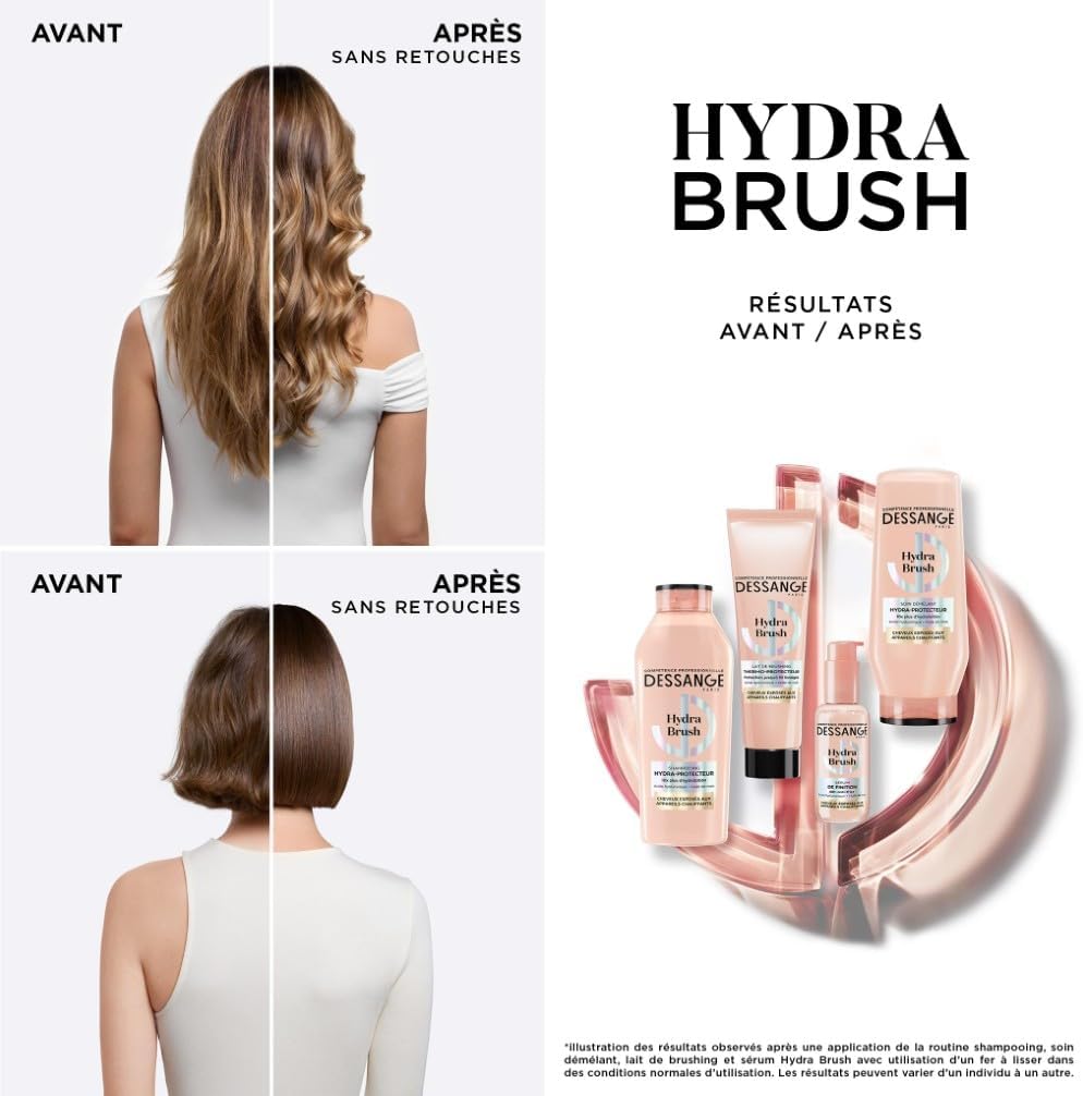 DESSANGE - Hydra Brush Hydra-Protecteur - 225ml - Démêle, hydrate, protège cheveux chauffés