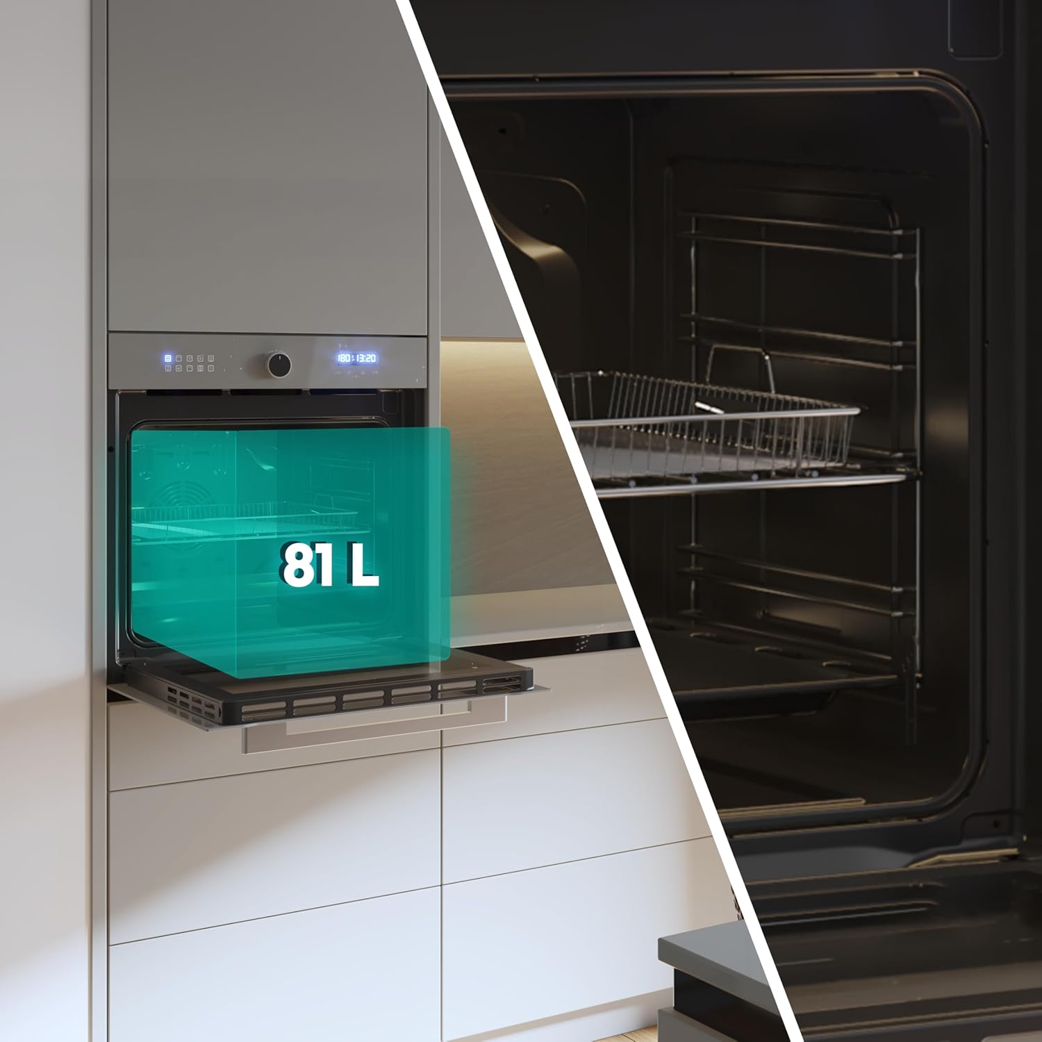 Cecotec - Four encastrable Bolero 60cm, 81L, Airfryer, 3400W, AF316000