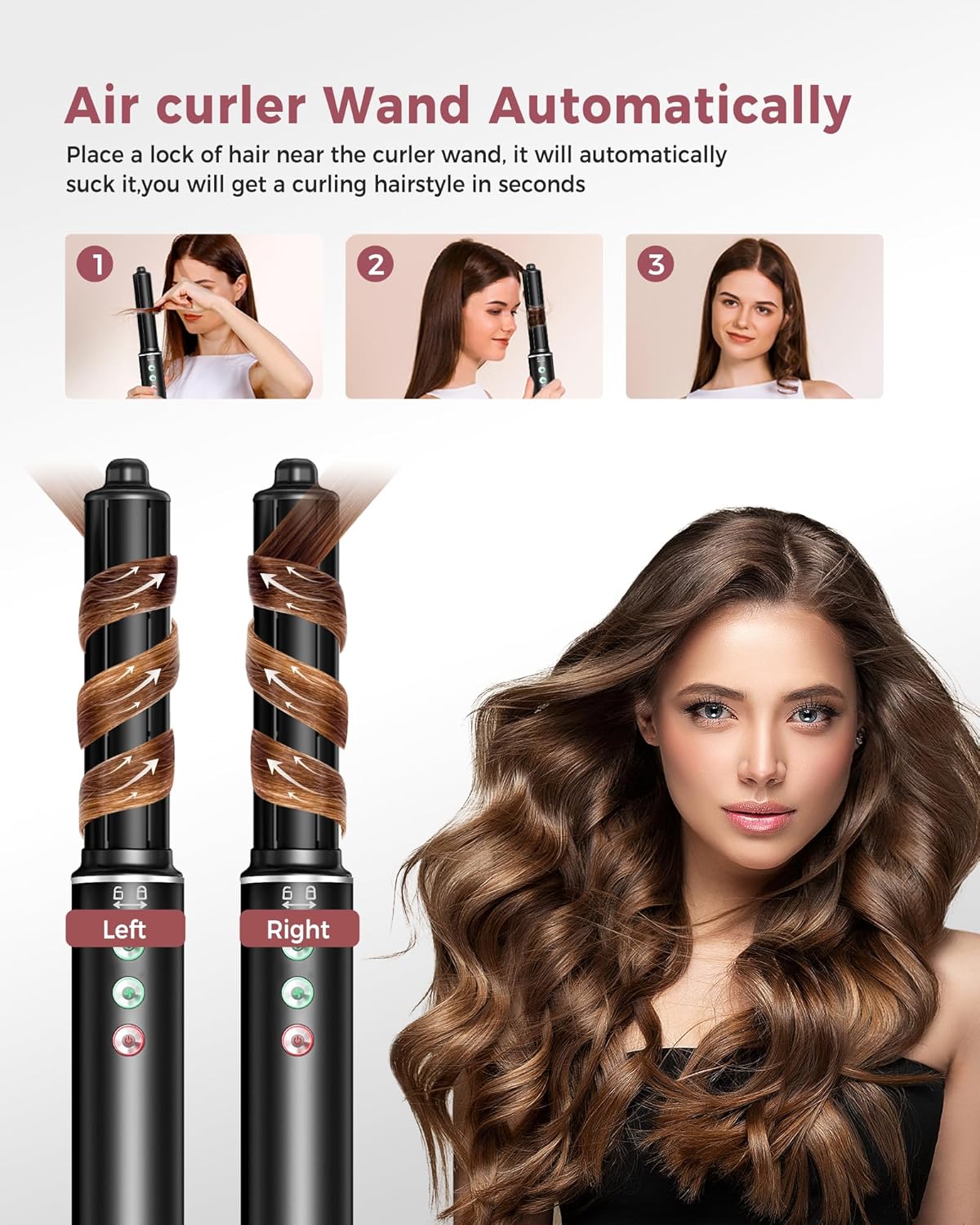 Air styler 5 en 1 - sèche-cheveux 110000TR/MIN - 20m/s - brosse lissante, boucleur, volume
