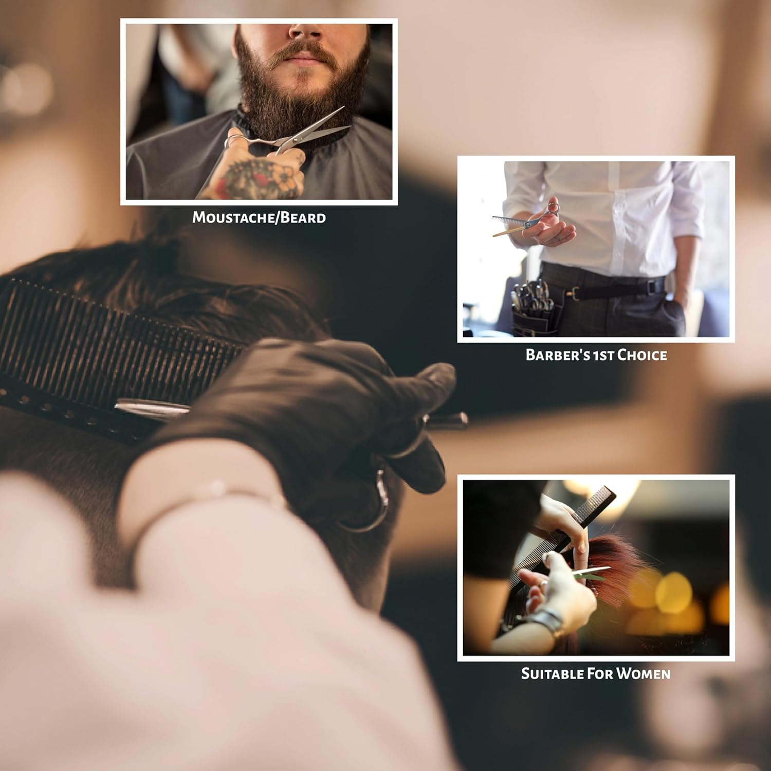 Ciseaux coiffure - Acier inoxydable - 6,5 pouces - professionnels salon