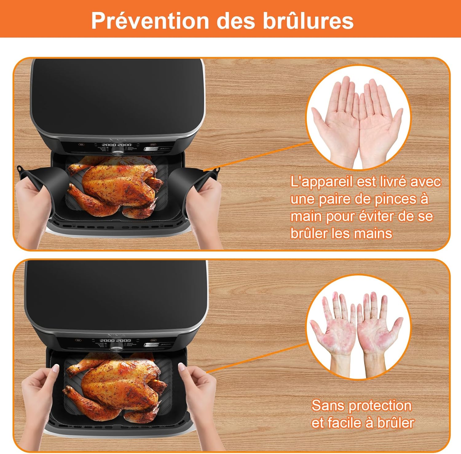 Accessoires air fryer - lot de 3 - 10,4L - compatibles Ninja Foodi AF500EU