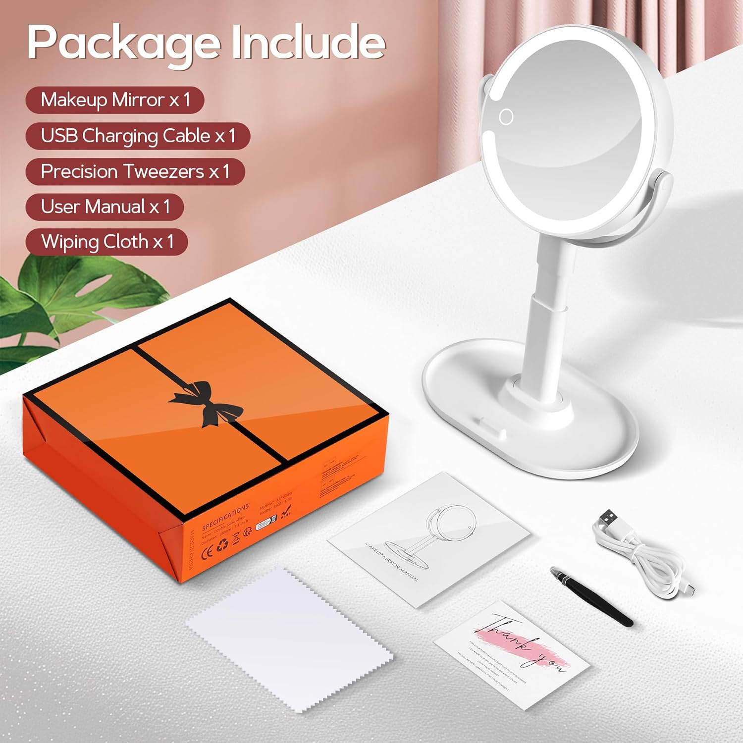 B Beauty Planet - miroir maquillage éclairé 30X - LED, 3 lumières, hauteur réglable