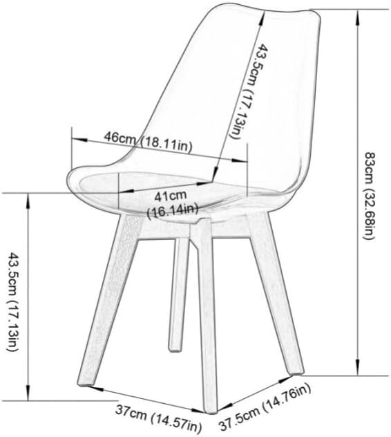 EGGREE - chaises scandinaves 2pcs - bois hêtre, coussin cuir, dossier transparent