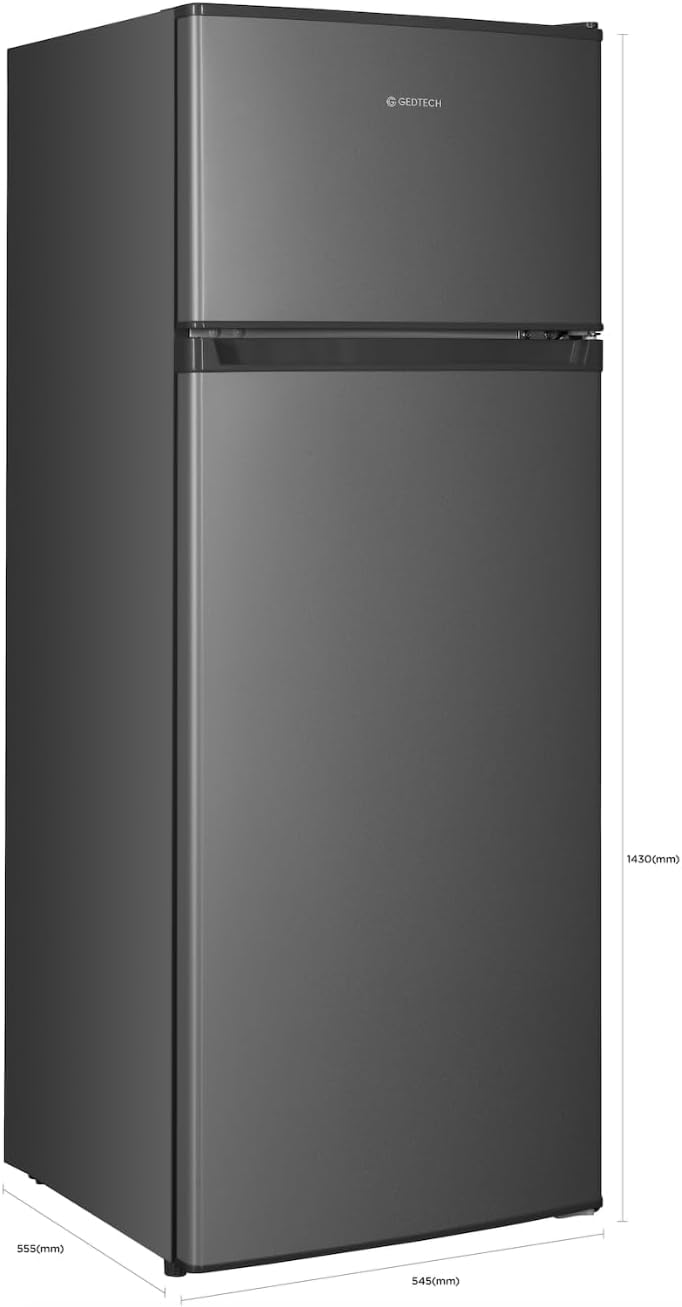 GEDTECH - réfrigérateur congélateur haut, 217L, classe E, GE217DPSL