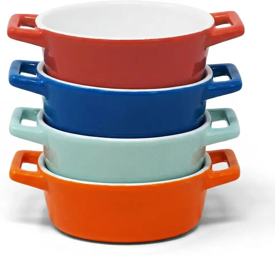 Joejis - ramequins ronds en céramique - lot de 4 - four, lave-vaisselle, congélateur