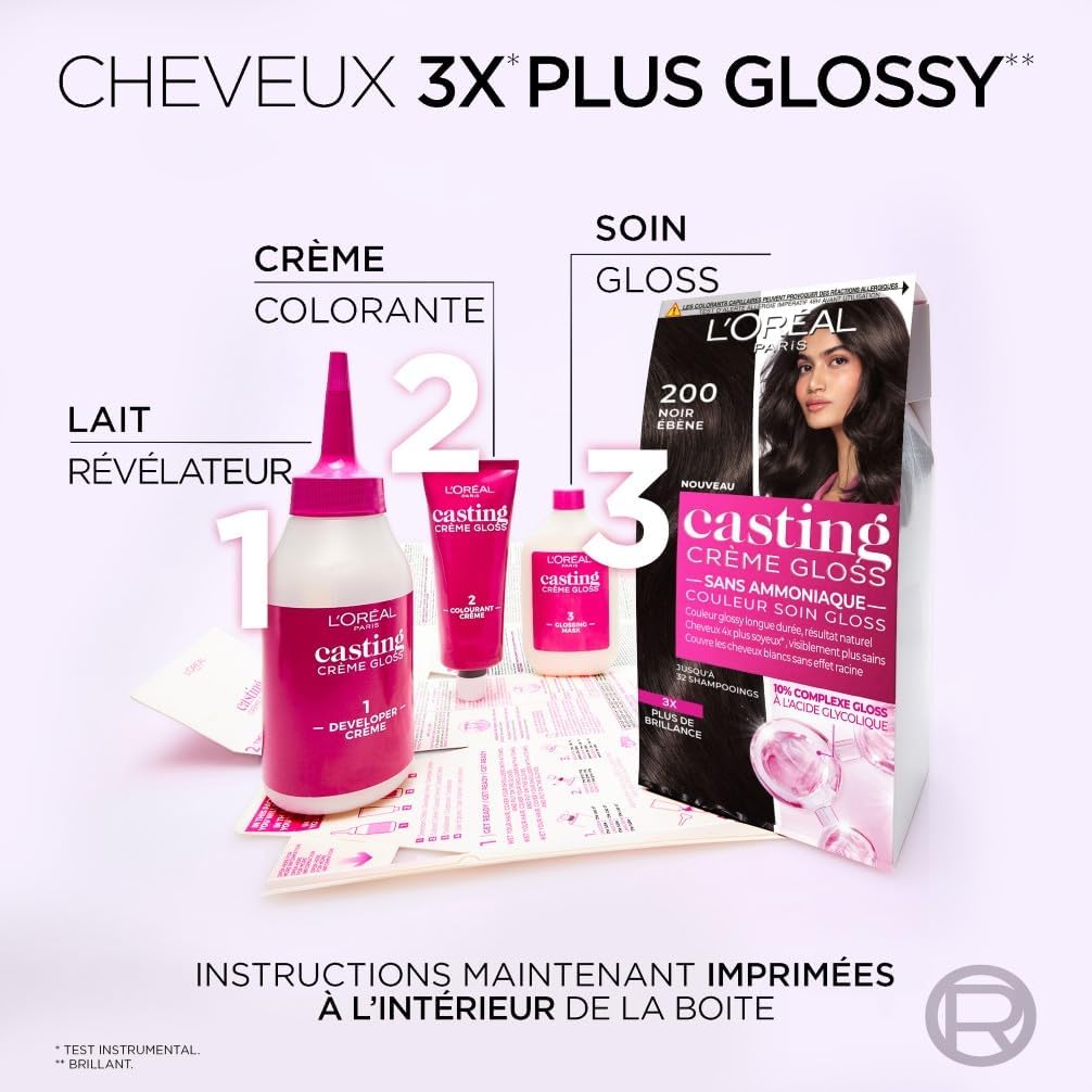 L'Oréal Paris - Casting Crème Gloss - noir bleuté, soin sans ammoniaque, semi-permanent, 2.1