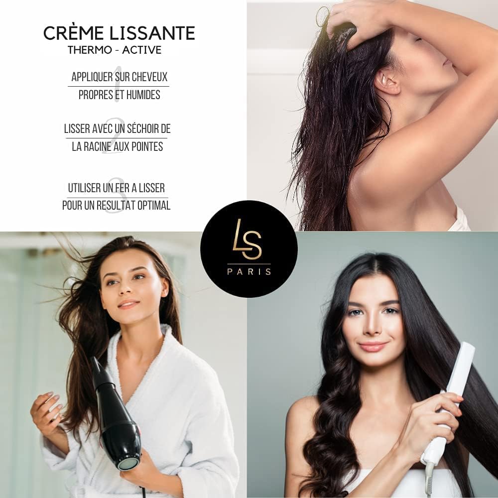 Laura Sim's - Crème soin lissage Steampod - 150ml - thermo-protection jusqu'à 230°, hydrate et démêle