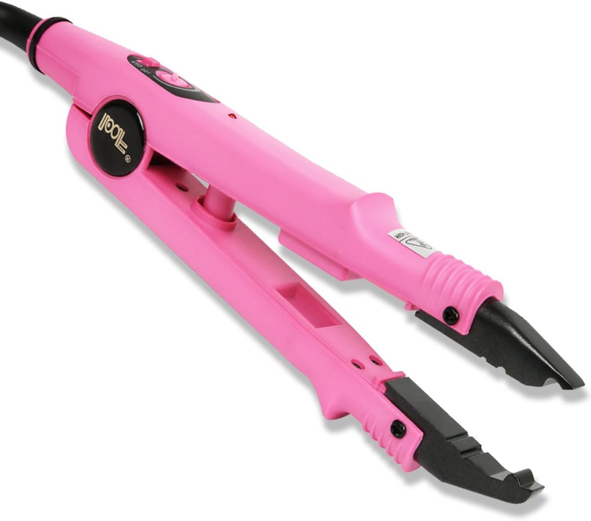 Qliver - Pince professionnelle extension cheveux - Température constante - Rose