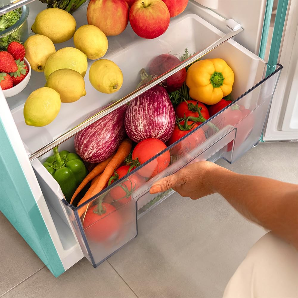 Cecotec - Bolero CoolMarket Origin 215 - 148,2x55,2 cm - rétro, LED, poignées chromées, étagères verre