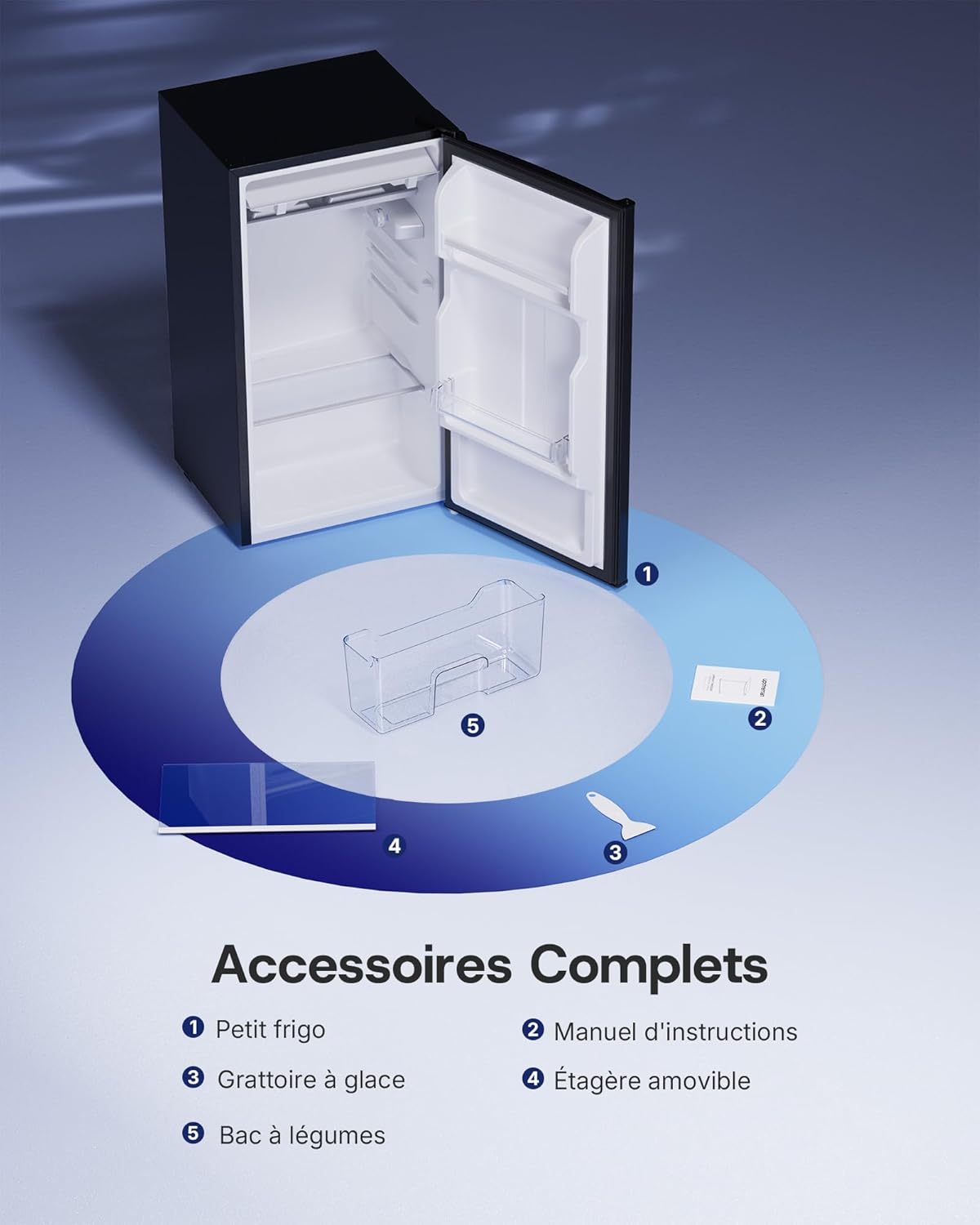 Upstreman - CR85 - 85L - frigo compact, LED, thermostat réglable, porte réversible