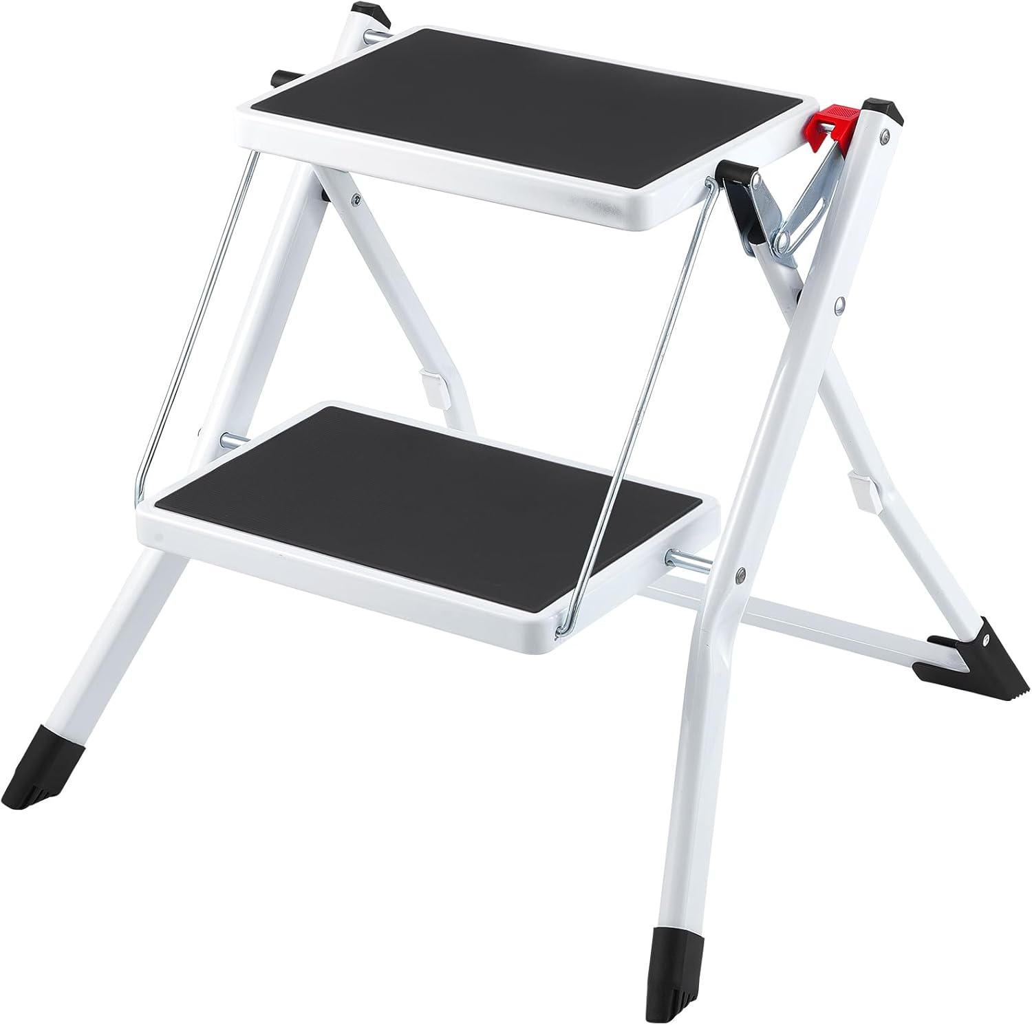 VEVOR - escabeau 2 marches - acier, 150kg - surface antidérapante, pliable