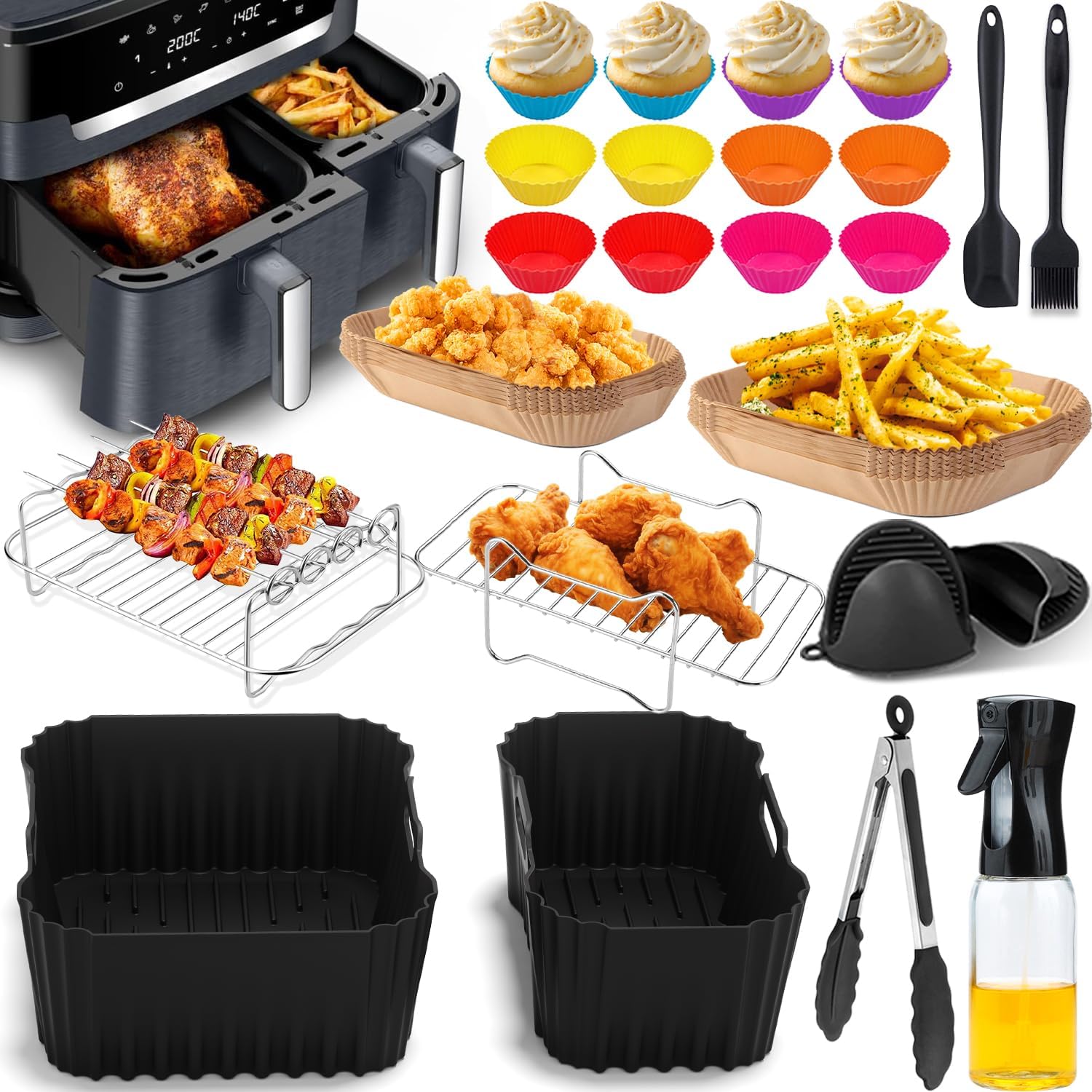 Accessoires Air Fryer - silicone, grille, papier cuisson, spray, EZ942BF0