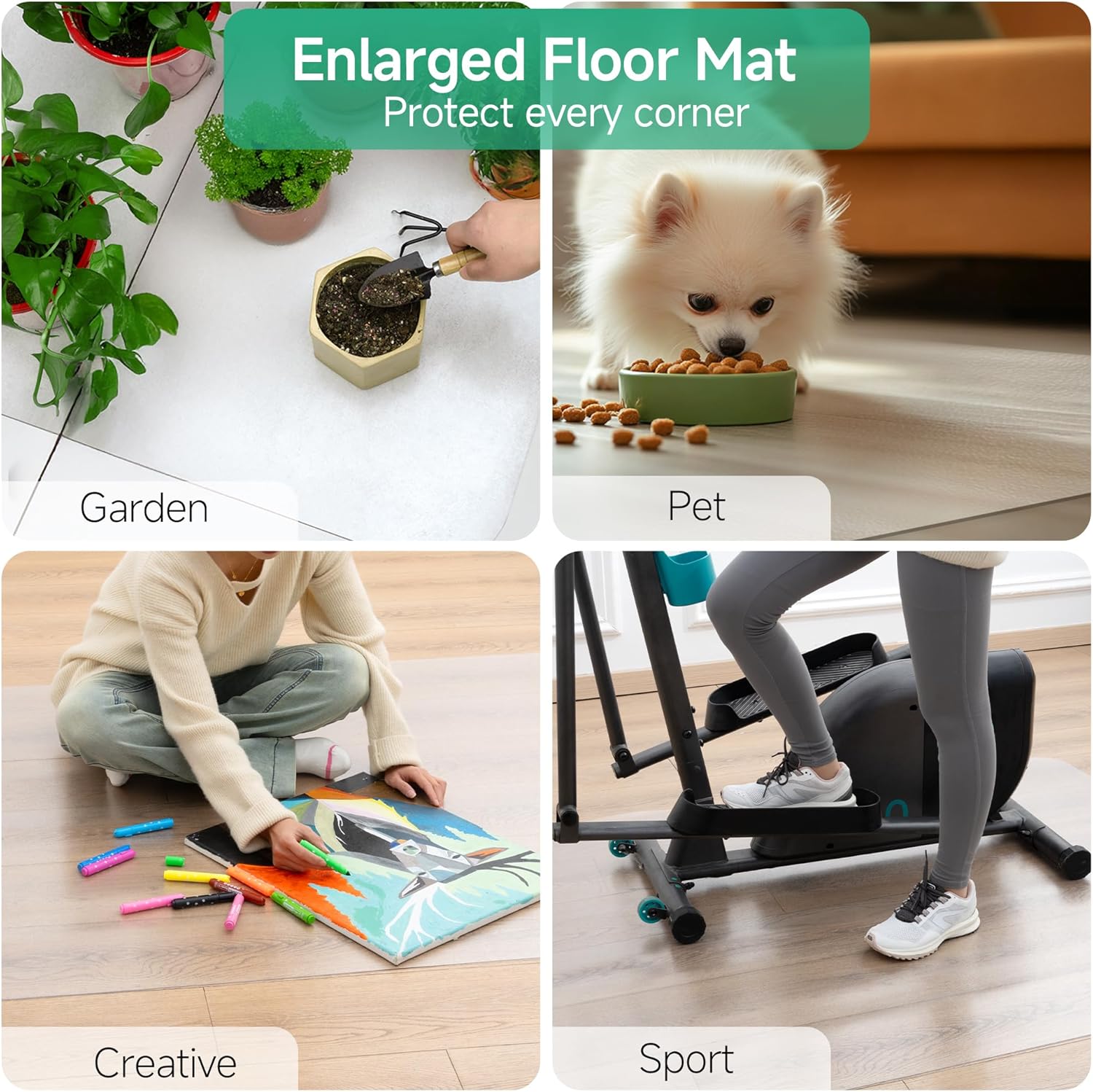 NATRKE - tapis protège-sol PVC 92x122cm, sans BPA/phtalate, transparent