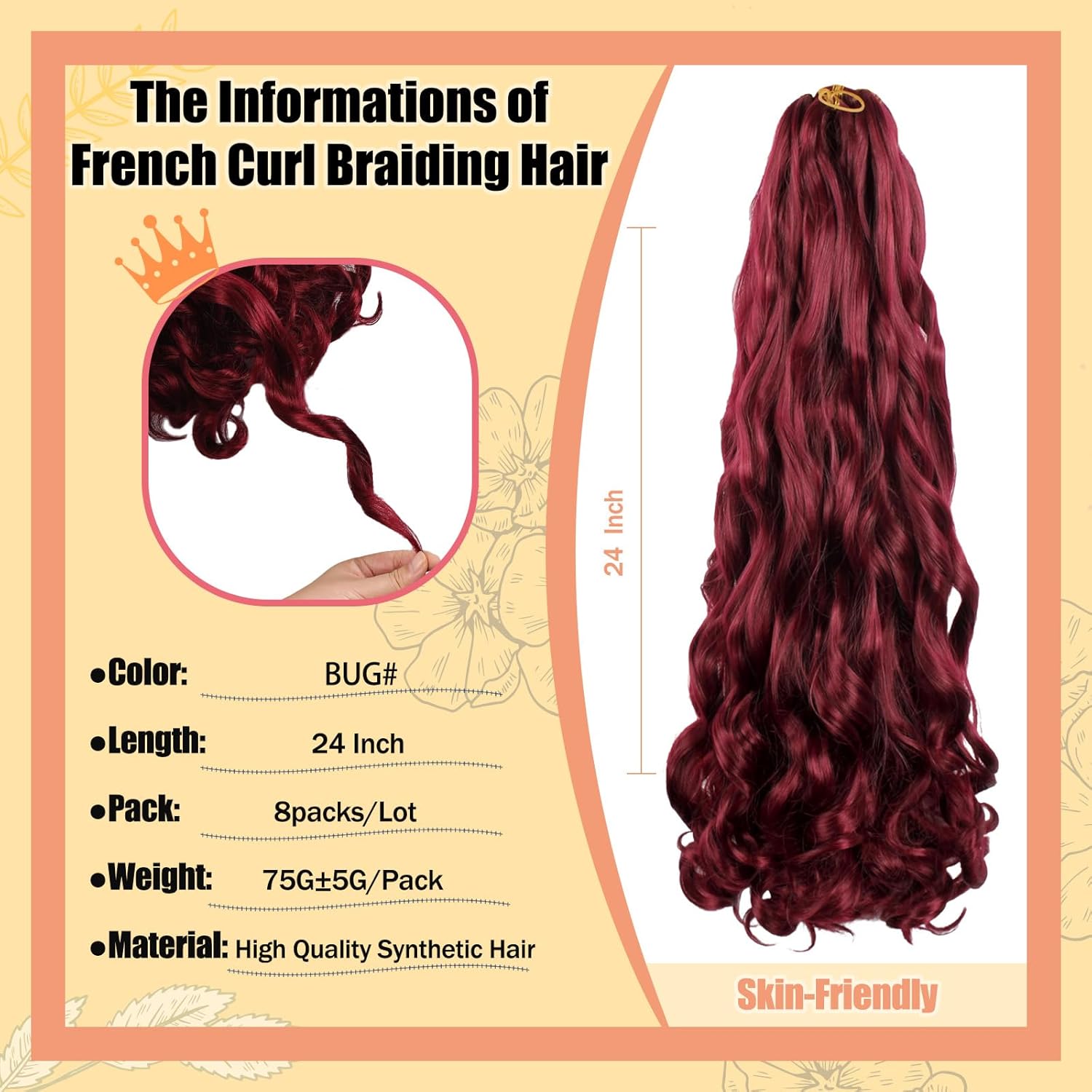 Enbeautiful - French Curl Braiding Hair 24