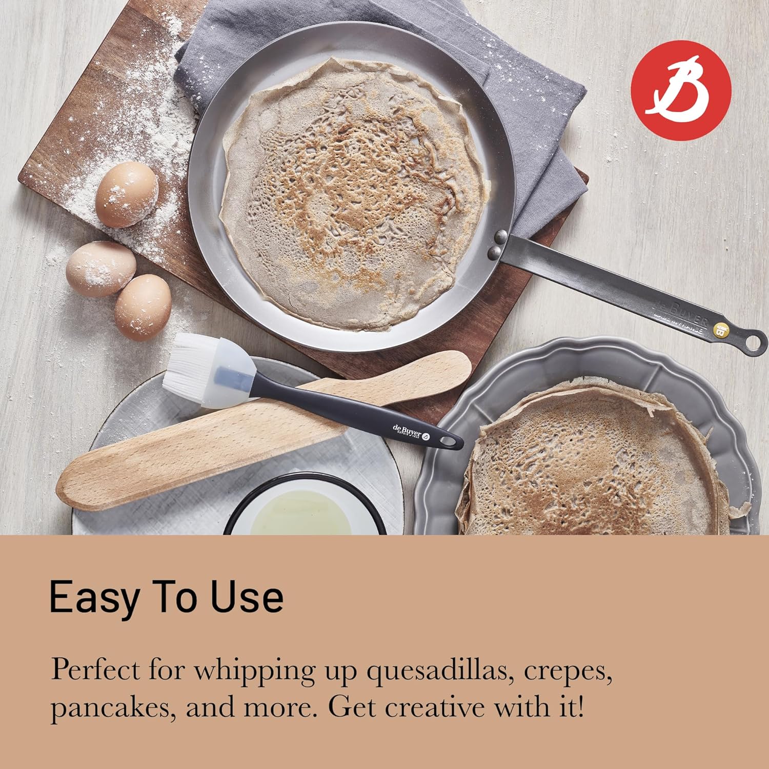 De Buyer - Mineral B - 30 cm - acier, sans PFAS, finition cire d’abeille